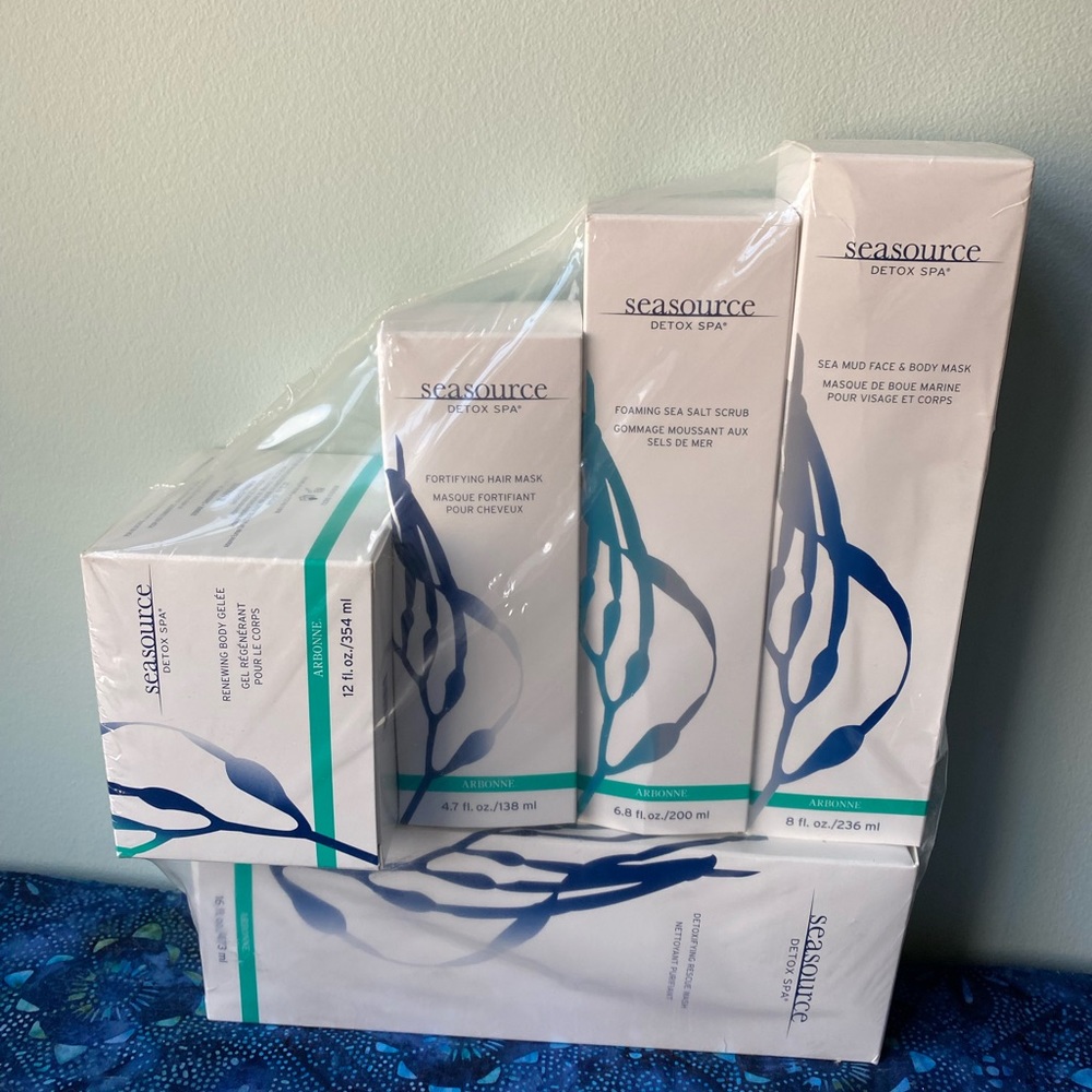 Arbonne Seasource detox spa gift set sealed brand new retired full size bottles